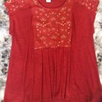 Anthropologie Burnt Orange Baby Doll Top Photo 0