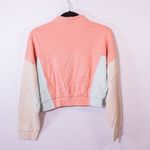 Adidas Women's Cotton Terry Lined Quarter Zip Pullover Colorblock Sweater Small Photo 3