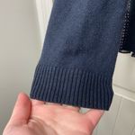 Loft EUC ‎ women’s navy sheer dotted back long sleeve scoop neck blouse sweater M Photo 1