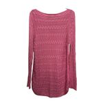 Ralph Lauren Lauren Cable Knit Boatneck Sweater Size XL Pink Long Sleeve Tunic Photo 1