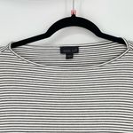 J.Jill Womens Striped Boat Neck Long Sleeve Split Hem Tunic Rayon‎ Shirt Small White Photo 1