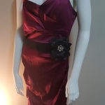 Le chateau NWT  Berry Dress with Black Flower Belt Photo 0
