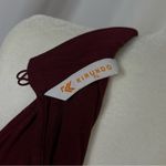 NEW Kirundo XL Chic Burgundy Halter High Neck Pleat Retro Midi Dress Minimalist Purple Photo 4