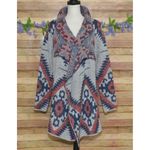 RD Style  Ladies Gray Open Front Cardigan Sweater Size L Southwest Aztec Warm Photo 4
