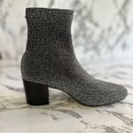 Sol Sana  Shimmer Sock Booties Black Silver Metallic 36/5.5 Glam Block Heel Chic Photo 8