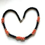 Coral and onyx beaded necklace Orange Photo 5