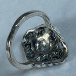 Silver Tone Filagree Ring Black Inlay Small Pinky Finger Approximate Size 6 Photo 5