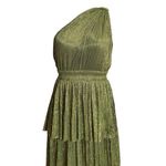 SABINA MUSAYEV Isabello Plisse Midi Dress, Moss Green, Medium Green Photo 13
