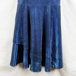 Speechless  Blue Metallic Fit & Flare Halter Dress Women's Size 9 Party Prom Photo 1