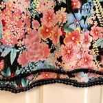 Twine and String Women’s Plus Floral Black Sheer Blouse Pom Pom Trim Size XL Photo 3