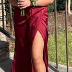 Red Silk Prom Dress Size M Photo 0