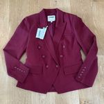 L'Agence  Double Breasted Blazer Size 8 Burgundy Red Photo 0