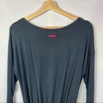 Hard Tail Blue Gray Ruched Cinched Side Long Sleeve Knee Length Dress S Photo 5