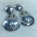 Cat Kitten Kitty Cat Silver Color Metal Pierced Earrings Dangle Wiggles Photo 1