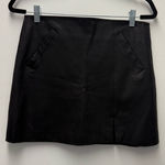 Olivaceous  Faux Leather Mini Skirt, Black | Size Medium Photo 0
