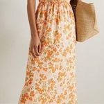 Peony Dress Vacation Cotton Floral Lightweight Summer Maxi Pastel Orange M EUC Size M Photo 0