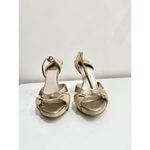 Christian Dior Dior Leather Bow Ankle Strap Platform Sandals Nude Gold Metallic Women's Size 36 Photo 2