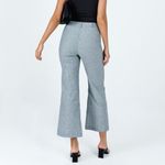 Princess Polly  Rach Striped Linen Blend Flare Leg Crop Pants Teal Grey 8 Photo 2