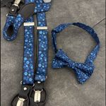 Bow tie and matching suspenders Blue Size none Photo 1