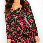 Boohoo Womens Dark Cottagecore Garden Party Floral Sweetheart Neck Mini Dress 6 Photo 0