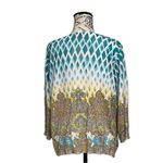 CJ BANKS Cardigan Sweater Nylon Blend Preppy Casual Modest Mature 1X Vtg Retro Blue Photo 3