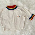 Unif The most desired  rainbow trim mock neck crop top knit sweater Photo 0