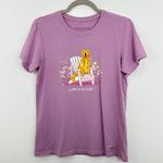 Life is Good Life is Good Womens Crusher Lite T-Shirt Medium Purple Golden Retriever Dog Tee Photo 0