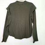 Free People  Dark Olive Green Ruffle Long Sleeve Top Photo 4