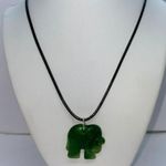 Handmade Black Wax Green Elephant Necklace Photo 7