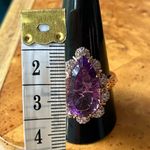 Natural Rose de France Amethyst Sterling Silver Cocktail Ring Size 10.5 Pink Photo 6