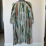 Peck & Peck  Open Front Duster Womens Large Linen Blend Multi Color NWT Photo 2