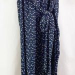 Nicole Miller Navy Blue Polka Dot Maxi Dress with Removeable Flower Photo 4