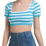 ZARA  Blue Stripped Crop Top. Size S Photo 0