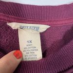 Duluth Trading Co Womens Plum Sweatshirt 1X Cotton Blend Long Sleeves Casual Log Red Photo 4