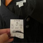 J.Crew Smocked Shirt Dress Mini Black Button Front Poplin Cotton NWT Size XXS Photo 4