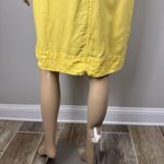Briggs New York Briggs Yellow Linen Blend Pocket Dress Sz M V-Neck‎ Sleeveless Casual Above Knee Photo 14