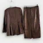EVA POLINI Women's 10/Gold Skirt Suit Jacket metallic Formal Evening Rhinestone Gold Size 8 Photo 2