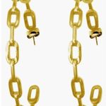 NEW Adornia 14K Gold Plated Chain Link Large Hoop Earrings Photo 0