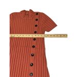 Free People Lottie Coral Ribbed Small Button Front Mock Neck Sweater Dress M7-3 Photo 4