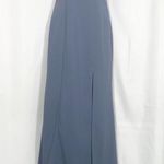 Dessy Collection Off The Shoulder Crossback Trumpet Crepe Gown: Silverstone Grey Gray Size 0 Photo 0