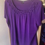 East 5th  Rich Purple Blouse with Ruffled Neckline xl Photo 0