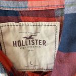 Hollister  red and blue plaid button down size L Photo 2