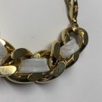 Signed A.V. Max Braided Costume Jewelry Bracelet Gold Tone / White Faux Leather Photo 1