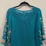 Anthropologie FIG AND FLOWER Embroidered Floral 3/4 Shoulder Blouse Photo 3
