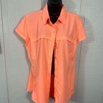 Magellan outdoors Magellan Orange Short Sleeve Button Down Womens Top Size XL EUC Photo 0