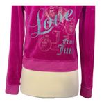 Juicy Couture Vintage Y2K  Pink Velour Metallic Glitter Zip Up Hoodie Jacket Sz L Photo 4