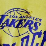 Distressed Vintage 80s Los Angeles Lakers World Champions T Shirt Yellow Medium Photo 5