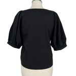 Madewell  Black Puff Sleeve Scoop Neck Top Size Small NWT Photo 6