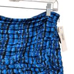 AQUA  Bloomingdales Blue Black Ruched Mini Skirt Women’s Size Large NWT Photo 3