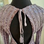 Anthropologie ‎ Purple Sequin Open Back Long Sleeve Dress 6 holiday occasion Photo 7